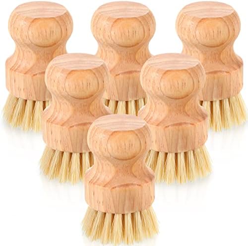 Nuenen 30 Packs Bamboo Dish Scrub Brush Set Sisal Kitchen by Nuenen