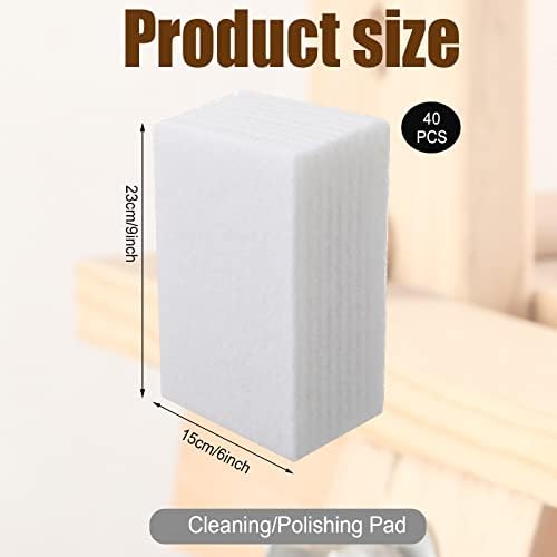 Hoolerry White Scrub Pads Non Scratch Multi Surface, 6 X 9 Inch - Image 2
