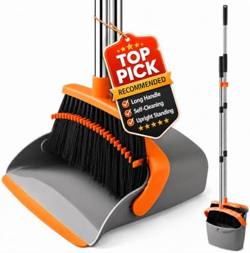 Broom and Dustpan Set, Upgraded Broom by Meijubolstrivetomakeyourlifeeasier