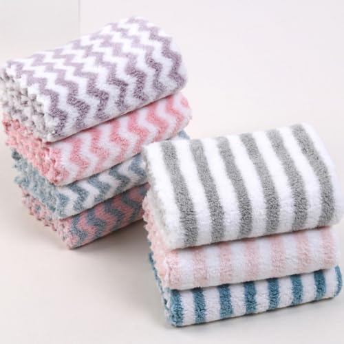 3pcs Striped Coral Microfiber Dish Washing Cloth - Image 2