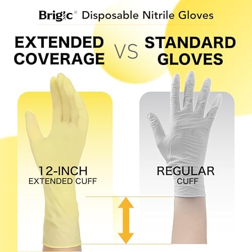 12 Inch Long Cuff Nitrile Gloves, Disposable Gloves - Image 2