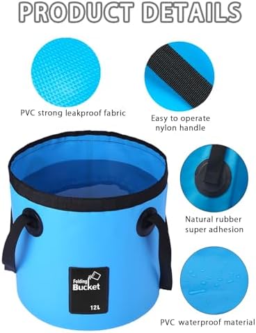 Collapsible Bucket with Handle, Lightweight 5 Gallon 20L - Image 2