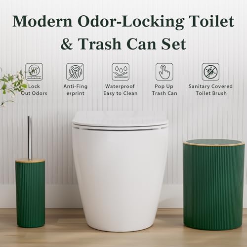 Bathroom Accessories Set 25 PCS, Dark Green Shower Curtains Set - Image 5