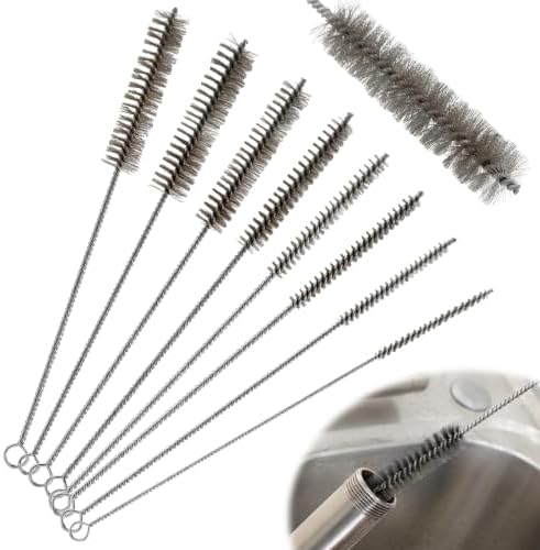 8 Pcs Tube Cleaning Brush Set, Stainless Steel & Brass Wire Brushes by Unknown
