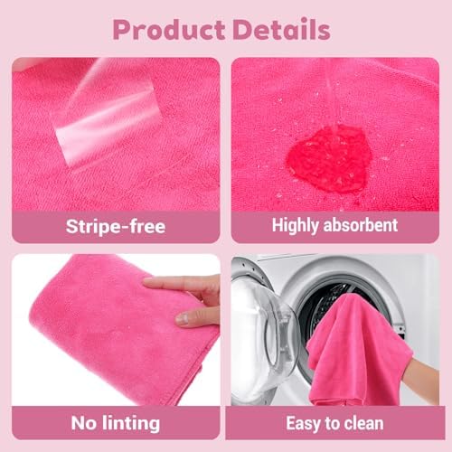 6 Pcs Multicolor Extra Large Microfiber Cleaning Cloth 30 x 20 Inch Reusable - Image 3