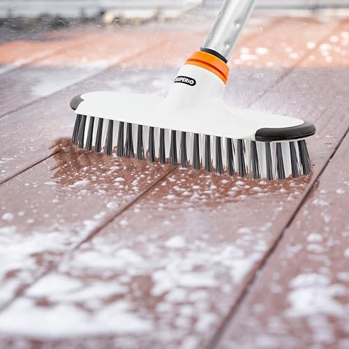 Superio Deck Scrub Brush with Long Handle, Heavy Duty Stiff Bristles Grout - Image 5