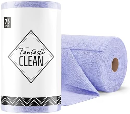 Fantasticlean Microfiber Cleaning Cloth Roll- 75 Sheets by Fantasticlean