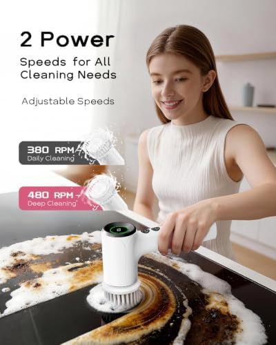 PUFTEM Shower Scrubber, Electric Spin Scrubber - Image 4