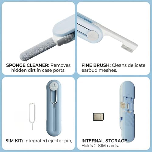 3-in-1 Electronic Earbuds Cleaning Kit c/w SIM Ejection Pin & Storage Slot - Image 4