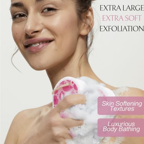 Bath Loofah Sponge, Skin Massage, Heart+Flower - Image 3