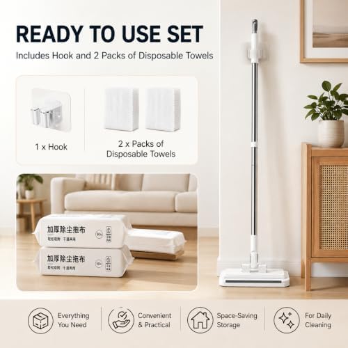 Hands Free Towel Mop, Self-Locking Flat Mop - Image 6
