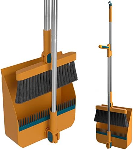 Broom and Dustpan Set for Home Folding Cleaning Tools Upright Stand Up Broom by Unknown