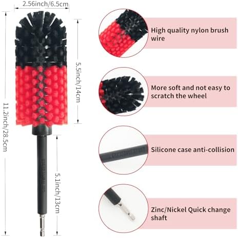 Wheel Brush, Soft Drill Wheel Cleaner Brush, Drill Brush - Image 3