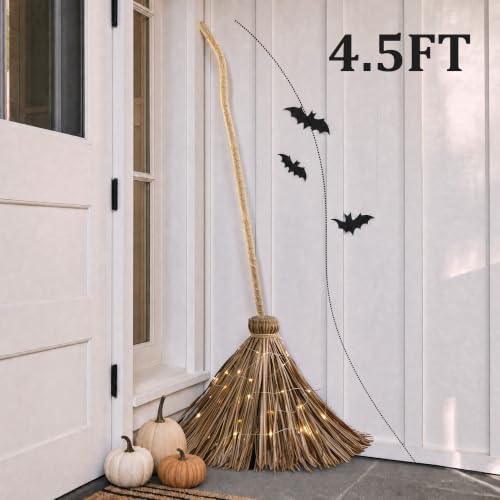 Halloween Decorations – 4.5FT Light Up Witch Broom - Image 2
