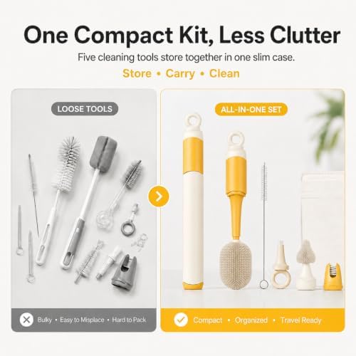 Baby Bottle Brush Set, 5-Piece Travel Kit - Image 3