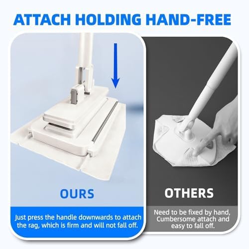 Quick-Clamp Mini Mop Touchless Automatic Gripping Duster, 10 Reusable Cloth - Image 2