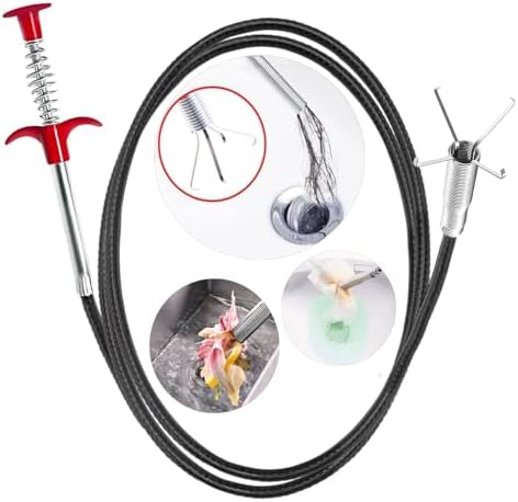 Drain Snake, 61 inch Flexible Grabber Claw Pick Up Reacher Tool, Drain Clog by SHUOGUO