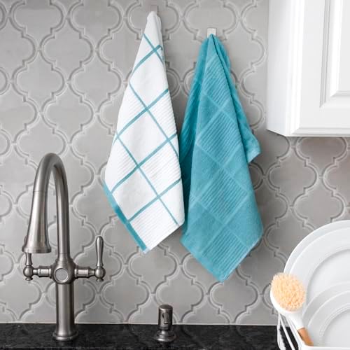 T-fal Solid & Checked Parquet Kitchen Towels: Highly Absorbent, Super Soft Long - Image 5