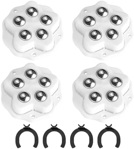 8Pcs Self Adhesive Caster Wheels Stainless Steel 360° Swivel Low Profile Rollers by YSKmanhuo