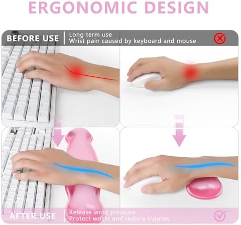 Gel Keyboard and Mouse Wrist Rest, Cute Wrist Support and Arm Support Keyboard - Image 2