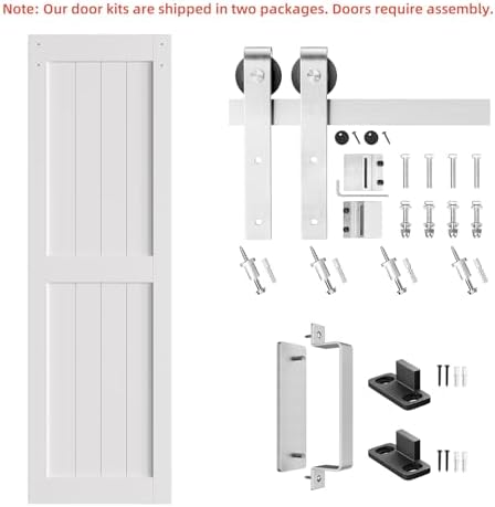 SMARTSTANDARD 24" x 84" White Sliding Barn Door - Image 5