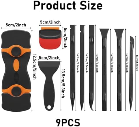 9 Pcs Plastic Razor Blades Scraper, Plastic Scraper Tool - Image 2