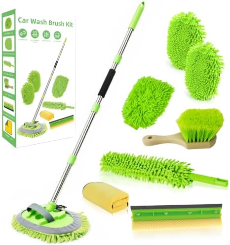 62" Car Wash Brush with Long Handle Chenille Microfiber Car Wash Mop Mitt by ETOUPA