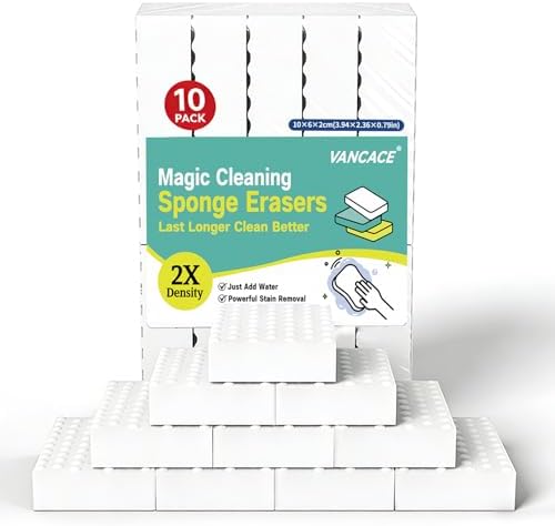 Magic Sponges Cleaning Eraser 10 Pack, 2X Compressed Melamine Sponge Cleaner by Unknown
