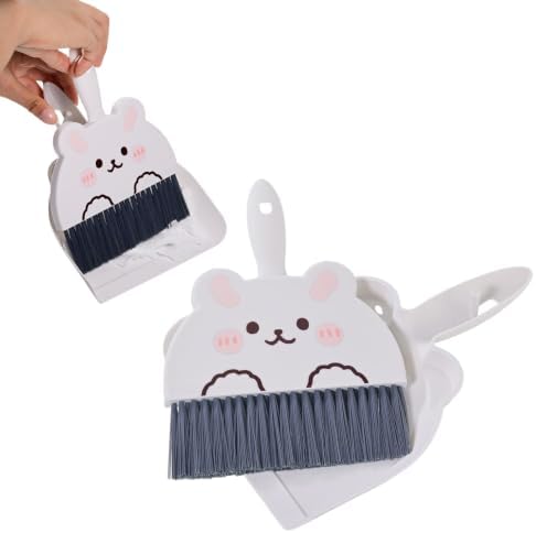 1 Set Small Broom Brush & Dustpan Set Table Cleaning Tools Rabbit by Magibeads