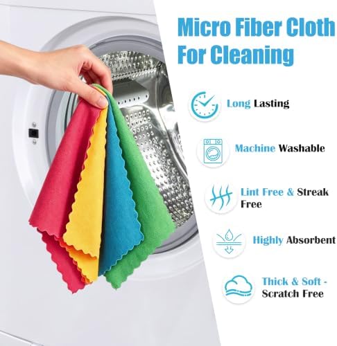 Puomue Microfiber Cleaning Cloth, 24 Pack Highly Absorbent Cleaning Rags - Image 5