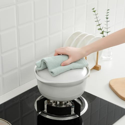 12 Pack Kitchen Towels and Dishcloths Set, 100% Cotton Soft and Absorbent - Image 6
