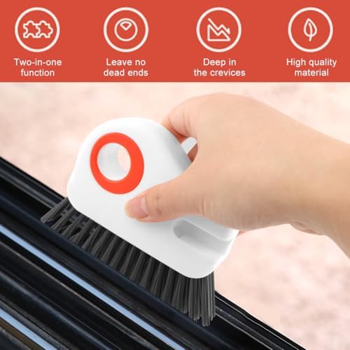 2 Pack 2-in-1 Groove Cleaning Brush, Window Track Scraper Cleaner - Image 3