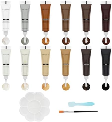 SEISSO Wood Fillers Furniture Repair Kit, 12 Colors Wood Touch up Paint by SEISSO