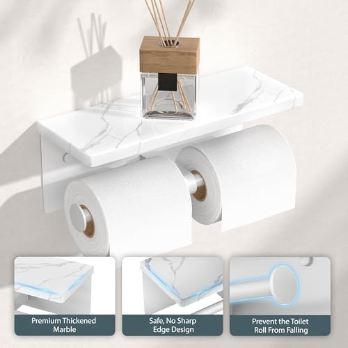 FORIOUS Double Marble Toilet Paper Holder - Image 4