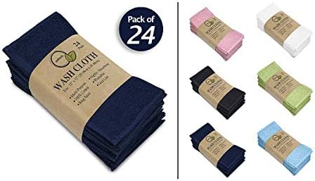 100% Cotton Washcloths 24 Pack Soft, Highly Absorbent Washcloth, Face Towels - Image 2