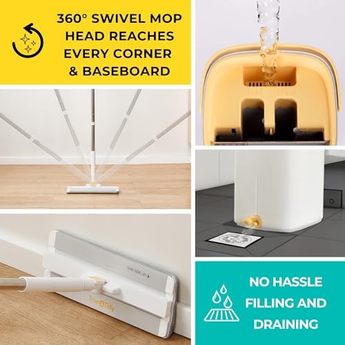 True & Tidy Flat Mop & Bucket Pump System w/Clean & Dirty Water Separation - Image 5