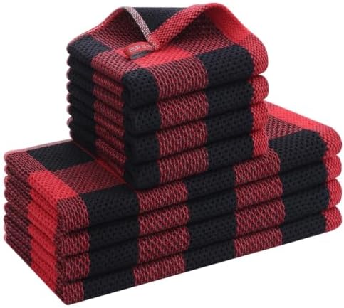 Mordimy 100% Cotton Kitchen Towels and Dishcloths Set, 8 Pack by Mordimy