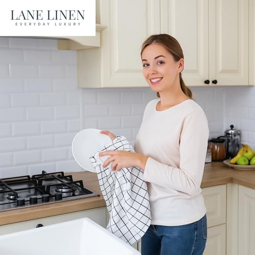LANE LINEN Kitchen Towels Set 100% Cotton Absorbent 6 Pack - Image 4