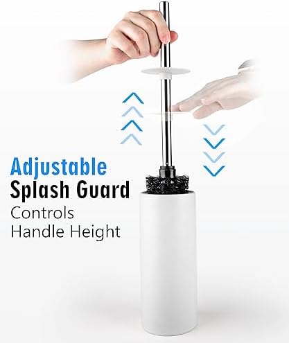 Matt White Ceramic Toilet Brush and Holder Set - Image 4