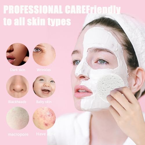100-Count Facial Sponges Compressed Natural Cellulose Sponge Round Shape Face - Image 4