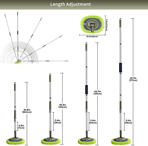 66'' Wall Mop with Long Handle, Ceiling Dust Mop with 15° Labor-Saving Elbow - Image 2