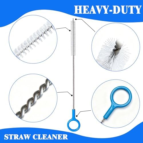 Heavy-Duty 12inch Long Straw Cleaner Brush Set 6 Pack Reusable - Image 3