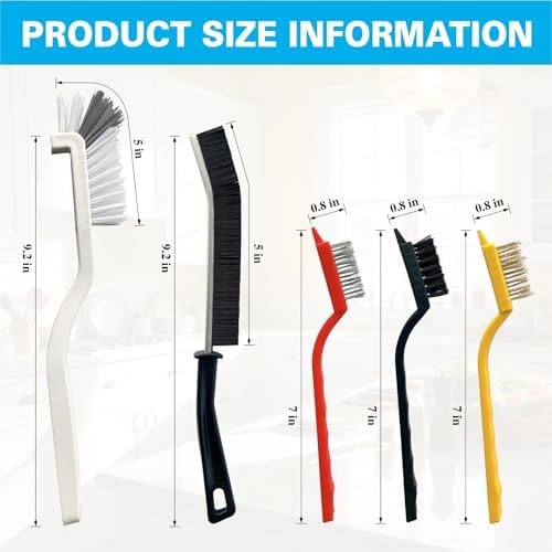 King Origin 8 PCS Crevice Cleaning Brush Set, Hard Bristle - Image 2
