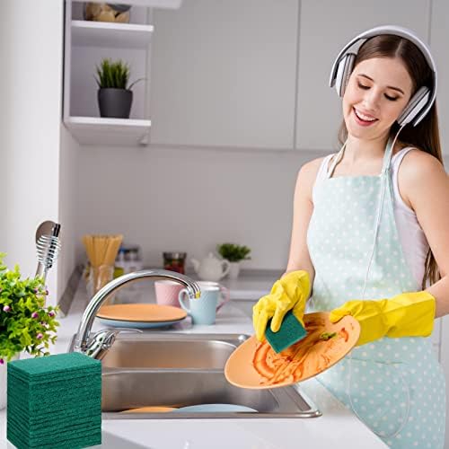 Hoolerry 100 Pcs Heavy Duty Scouring Pads Bulk - Image 2