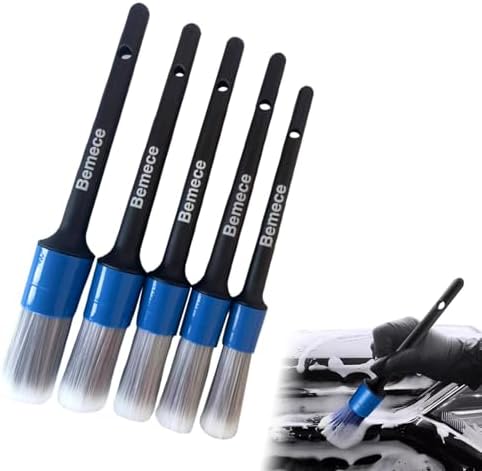 5pcs Different Size Car Detailing Brushes, Soft Non-Scratch Car Interior by homfanseec