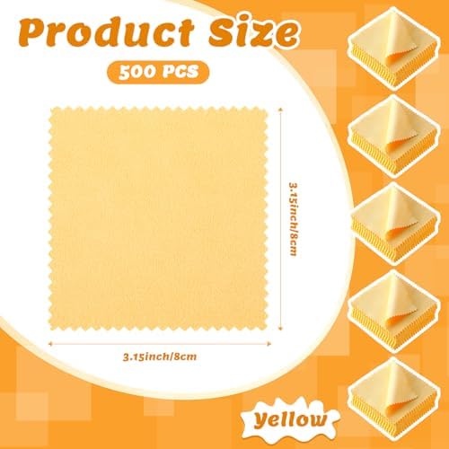 Hoteam 500 Pcs Jewelry Cleaning Cloth Silver Polishing Cleaner Cloth 3.15 x - Image 2