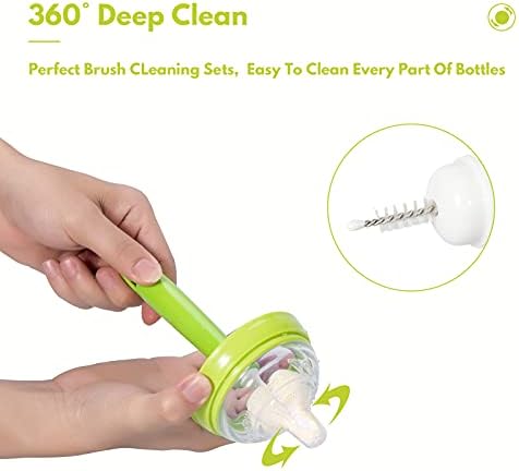 Baby Bottle Brush Kit, Sponge Heads, Straw Cleaners, Compact Tool - Image 2