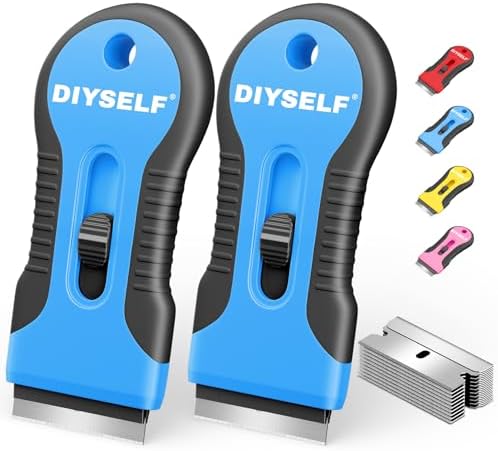 DIYSELF 2 Pack Glass Scraper, Razor Blade Scraper Tool by DIYSELF