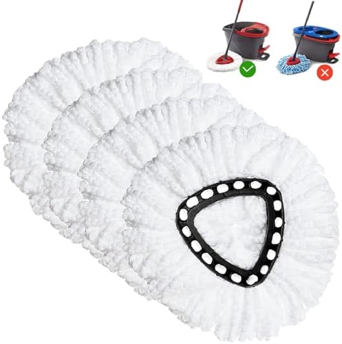 Spin Mop Replacement Head 4 Pack Mop Refill Compatible by HigfraOfficial