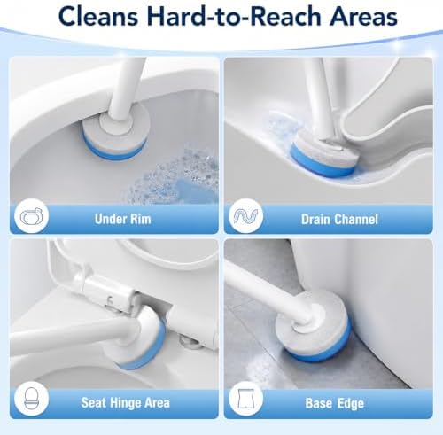 Disposable Toilet Brush with 48 Refills and Replaceable Scrubber Heads - Image 5